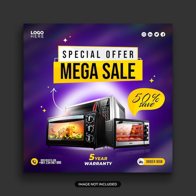 special offer and mega sale social media post design