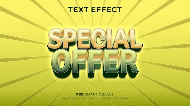 Offerta speciale per effetto testo psd a scopo promozionale