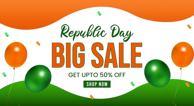 Special offer republic day big sale banner and poster