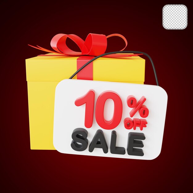 Special offer sale tag 10 percent off 3d illustration