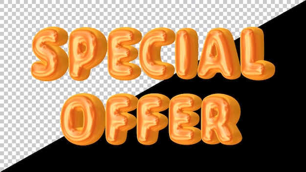 Special offer text in 3d rendering for promotion and sale concept