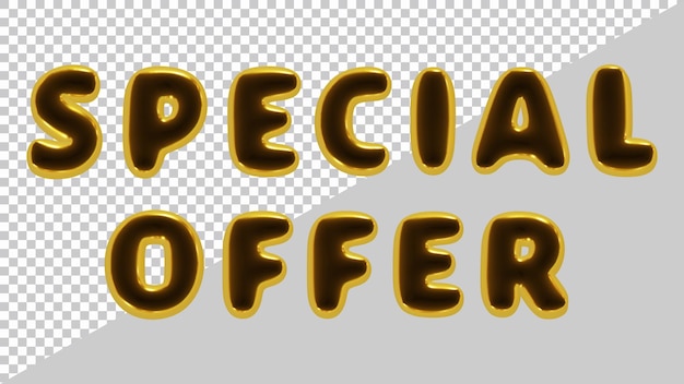 Special offer text in 3d rendering for promotion and sale concept