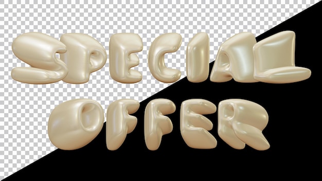 PSD special offer text in 3d rendering for promotion and sale concept