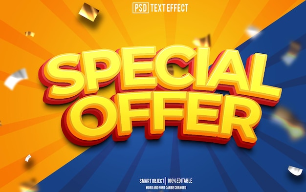 Offerta speciale di effetti di testo font tipografia modificabile testo 3d