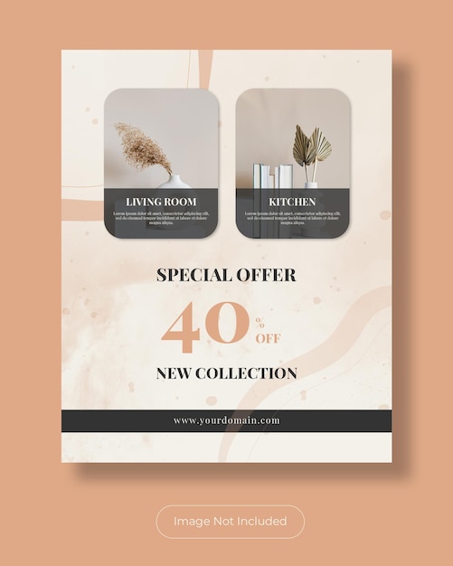 PSD special offerl furniture instagram post portrait banner template