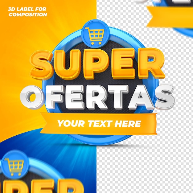 PSD offerte speciali per il rendering 3d di capaigns brasiliane