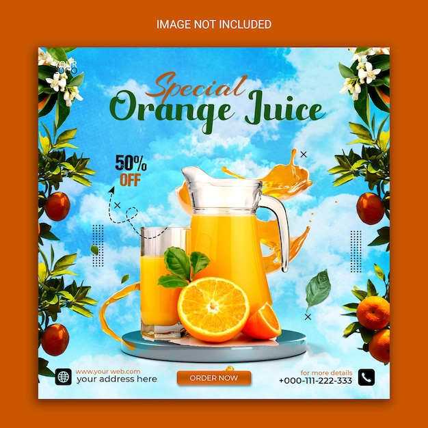 Special orange juice social media post