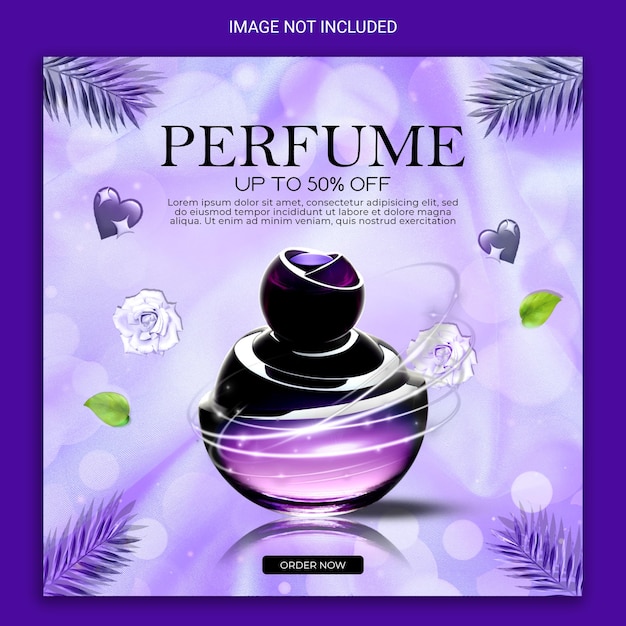Дизайн промо-шаблона специального парфюма в социальных сетях