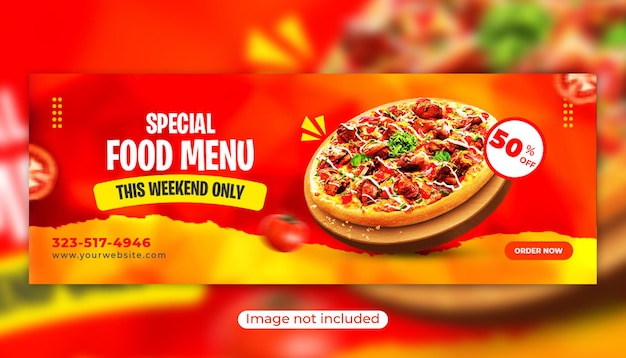 Специальная распродажа пиццы в социальных сетях facebook и instagram шаблон обложки поста