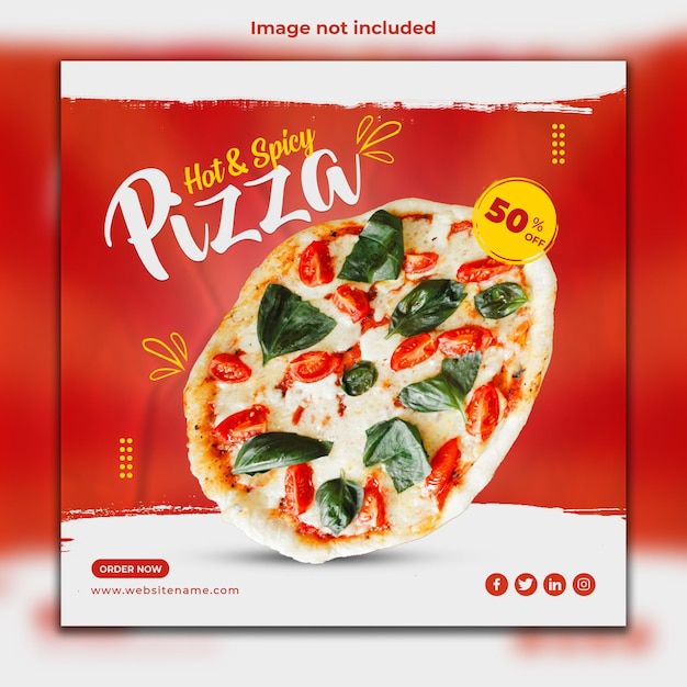 특별 피자 판매 소셜 미디어 포스트 디자인 템플릿