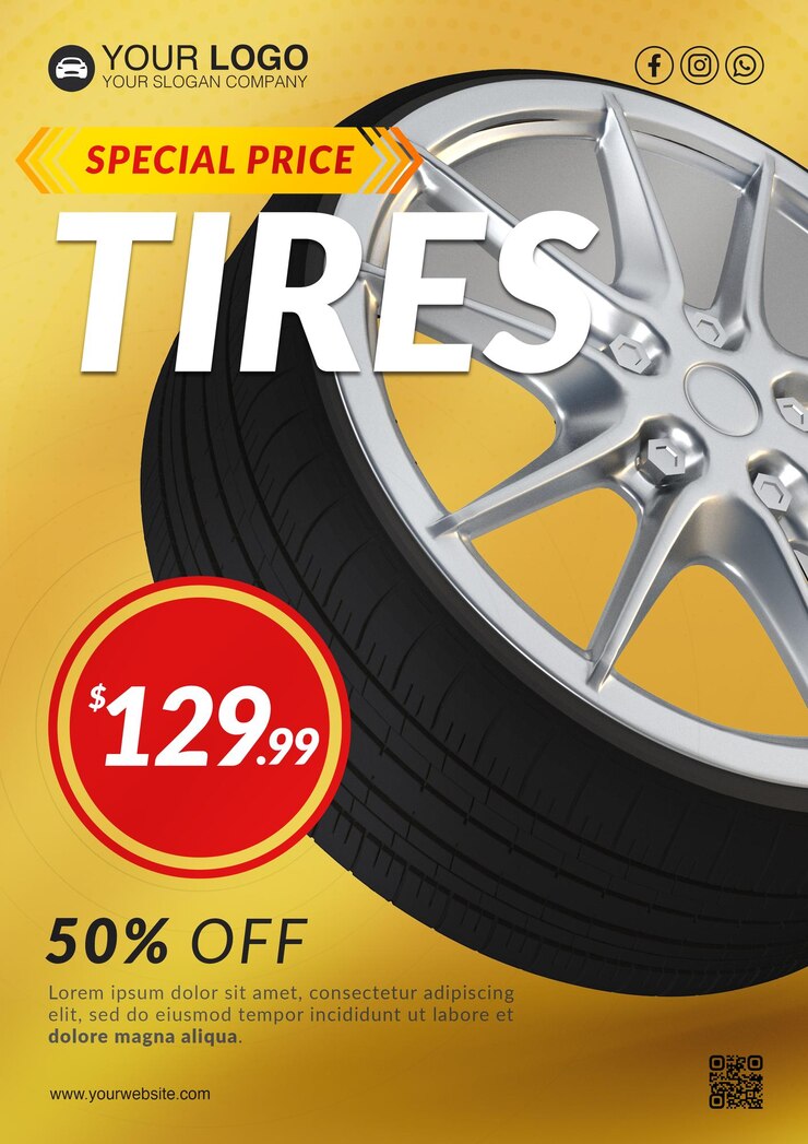 Special price tires flyer template for sale wheel