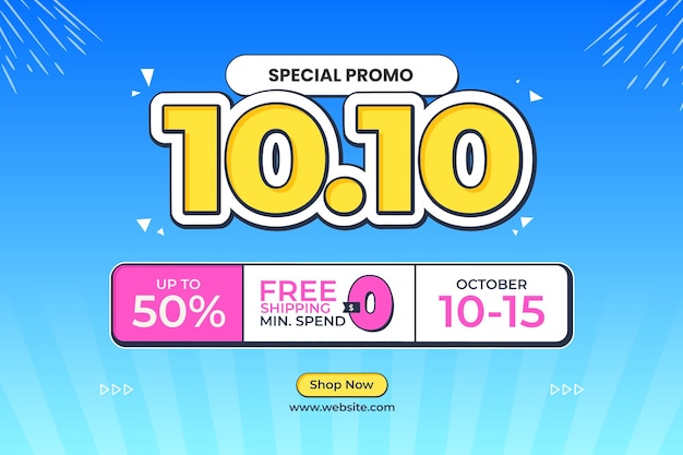 special promo 1010 super sale celebrating background design