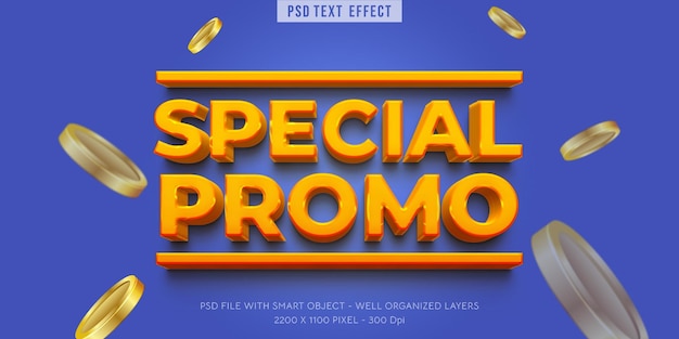 PSD special promo editable text with 3d style effect