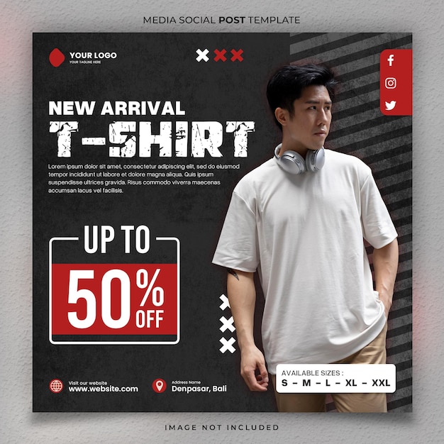 Special promo t shirt media social post template