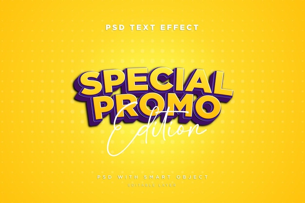 PSD special promo text effect editable 3d text style suitable for banner promotion