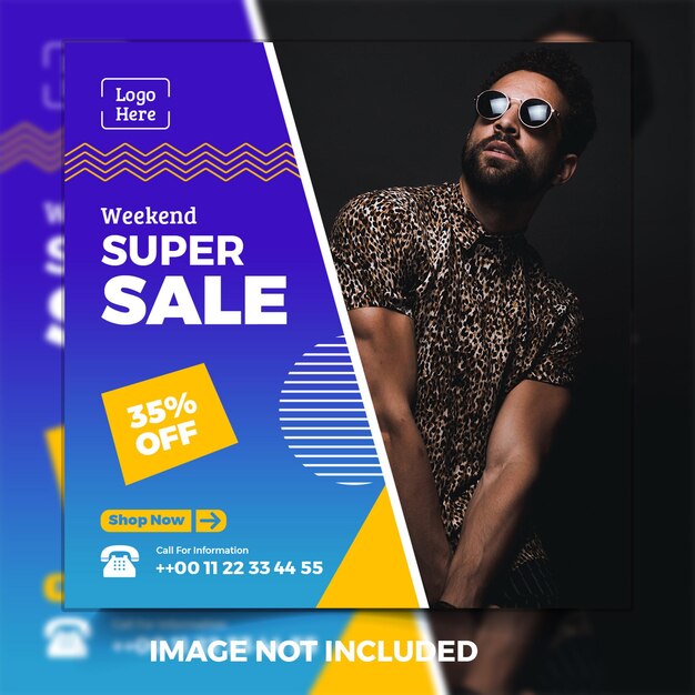 Special promo and weekend super sale social media banner template