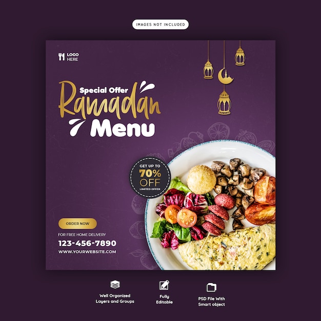 Premium Psd Special Ramadan Food Banner Template