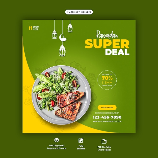 Special ramadan food banner template