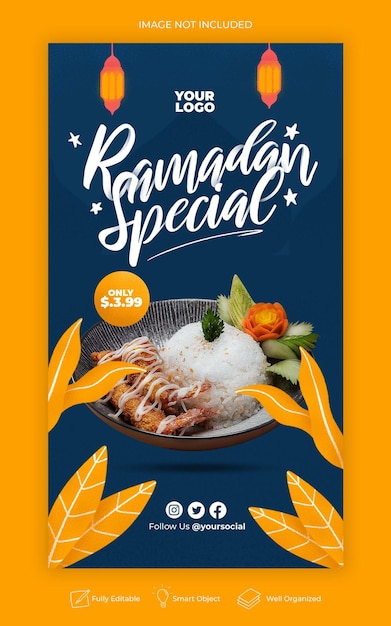 PSD special ramadan food instagram story template