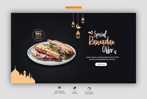 Modello di pagina di destinazione alimentare ramadan speciale