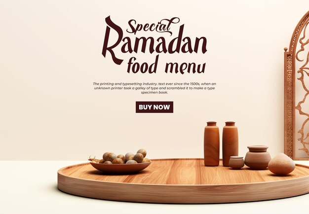 PSD special ramadan kareem food menu banner template design background