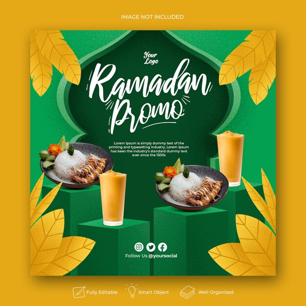 Special ramadan menu instagram social media banner template