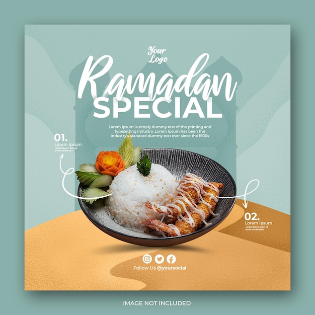 Special ramadan menu instagram social media banner