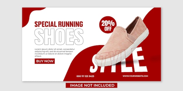 PSD special running shoes web banner design