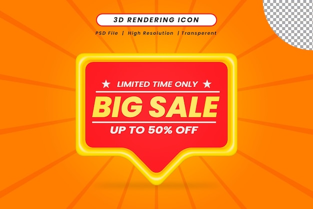 검은 금요일을위한 3d 격리 된 아이콘 특별 판매 50 % 할인