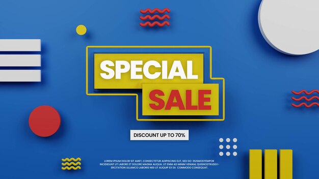 PSD special sale design with abstract background