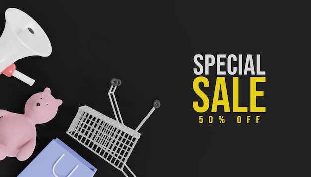 PSD special sale discount banner background