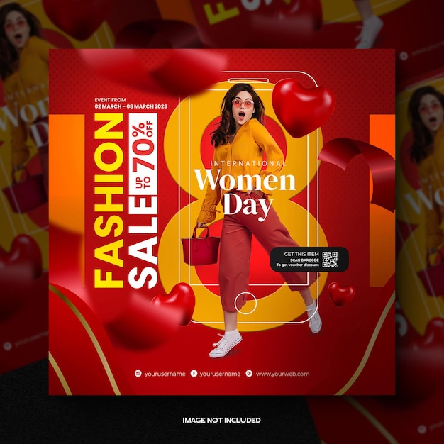 PSD special sale international womens day march 8 instagram post