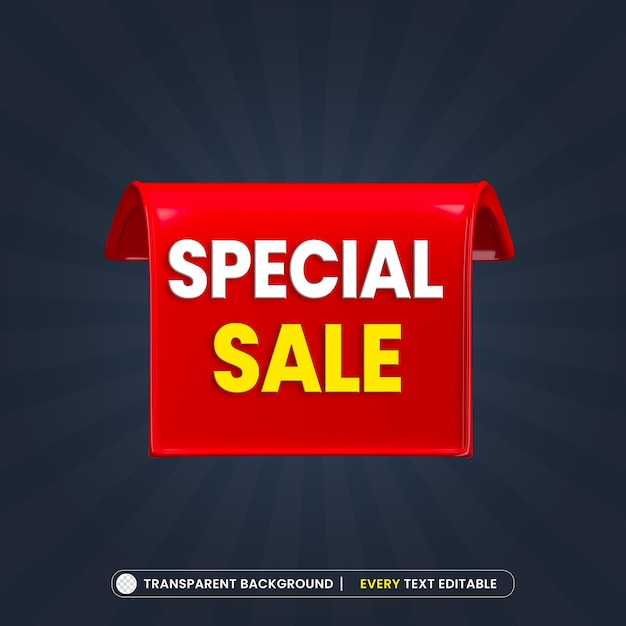 Special sale ribbon promotion banner with editable text