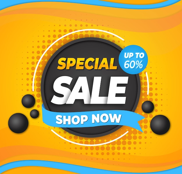 Special sale with orange blue background