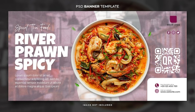 PSD special seafood menu banner template