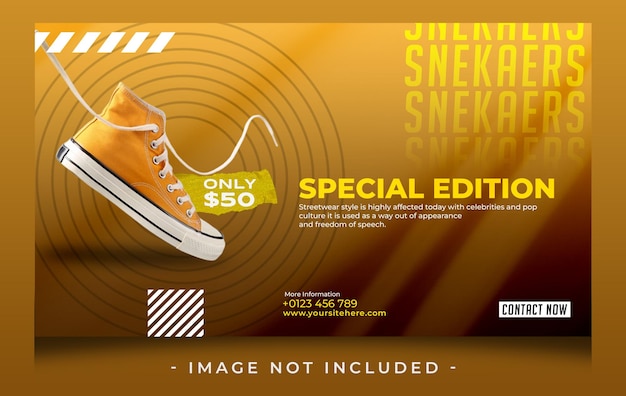 PSD scarpe da ginnastica speciali offre banner web e lansape