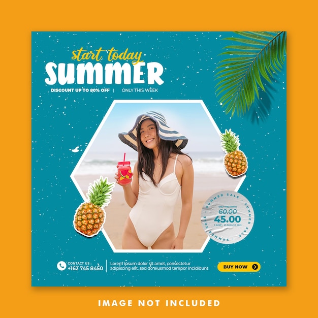 PSD special summer social media post template