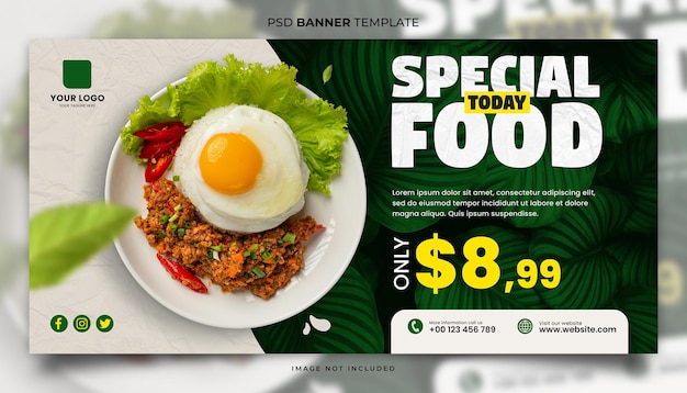 special today food menu banner template