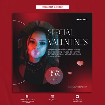Offerta speciale di sconto per la vendita di san valentino modello di post su instagram a tema sfumato scuro