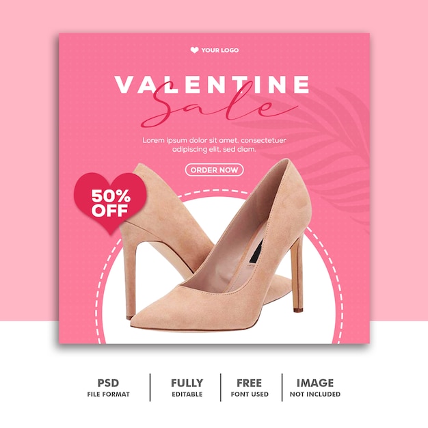 Special Valentine sale post for social media