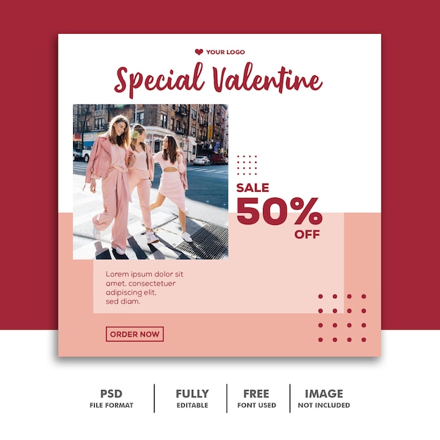 Special valentine sale post for social media