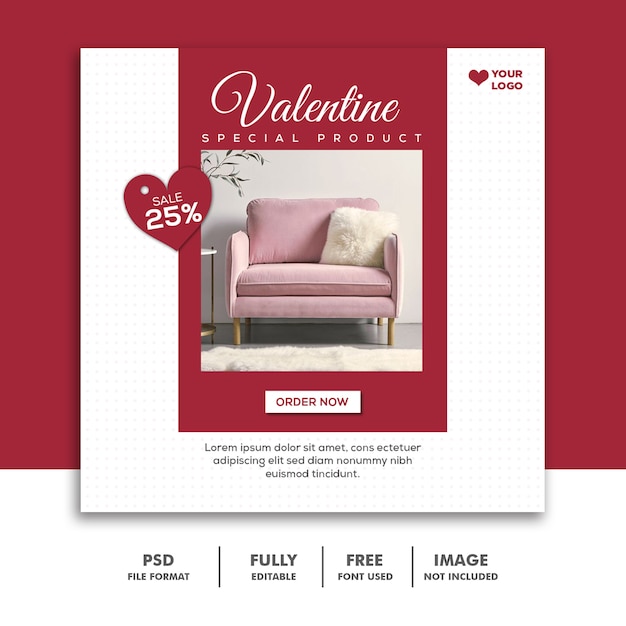 PSD special valentine sale for social media post