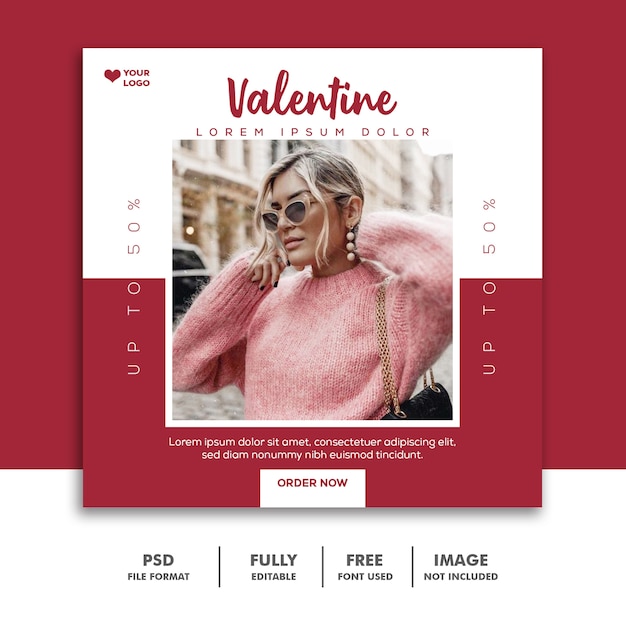 PSD special valentine sale for social media post