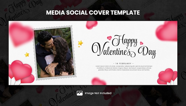 Modello speciale per copertina social media di auguri di san valentino