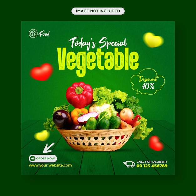 Special vegetable sale promotion social media facebook and instagram post design