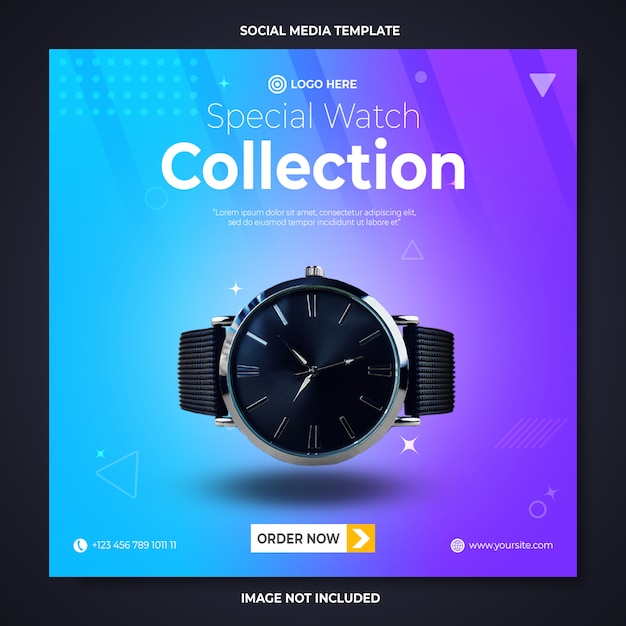 Special watch promotion social media banner template