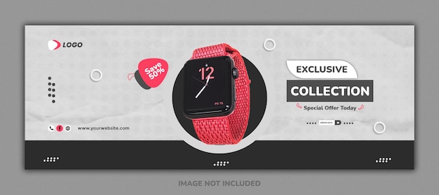 Special watch sale facebook cover template design