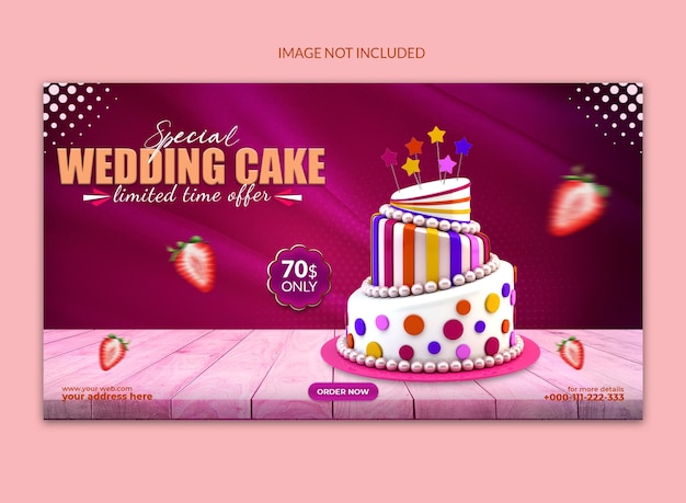 PSD special wedding cake social media web post.