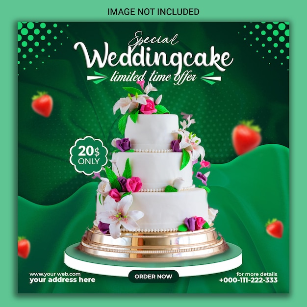 Special weddingcake social media post template