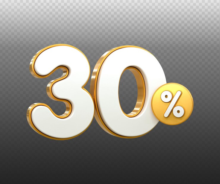 PSD speciale aanbieding 30 procent korting verkoop tag 3d rendering nummer concept korting promotie verkoop tag